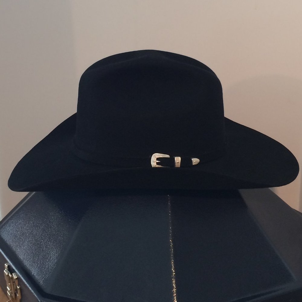 Stetson 5X Black Cowboy Hat Size 7-3/8